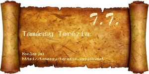 Tamássy Terézia névjegykártya