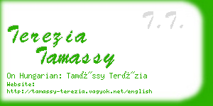 terezia tamassy business card